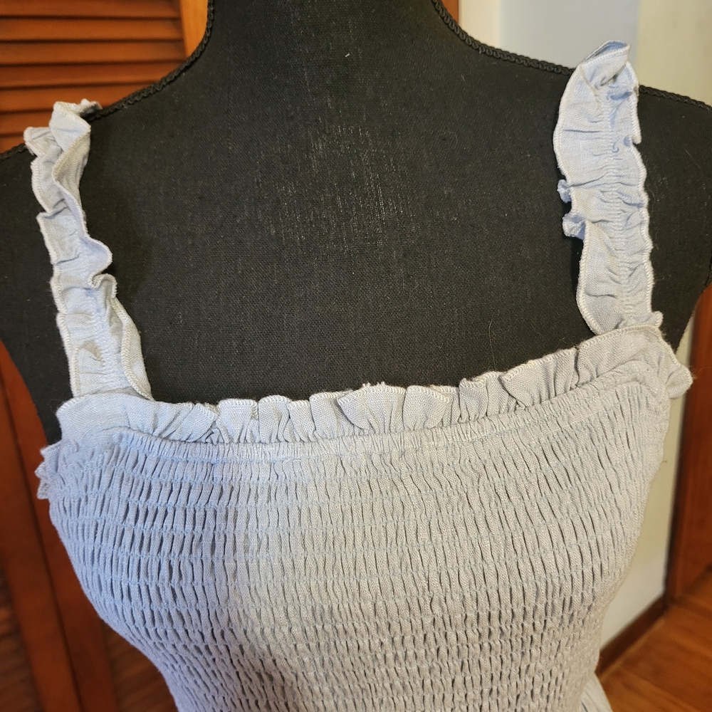 Lulu's Light Blue Tiered Mini Dress - Picture 3 of 4